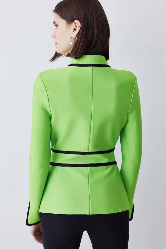 Budget π Karen Millen Bandage Military Style Top - green π - Image 3