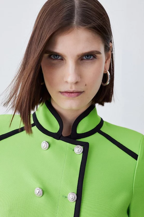 Budget π Karen Millen Bandage Military Style Top - green π - Image 5