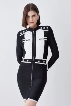 Promo β Karen Millen Military Style Bandage Mini π Dress - mono π