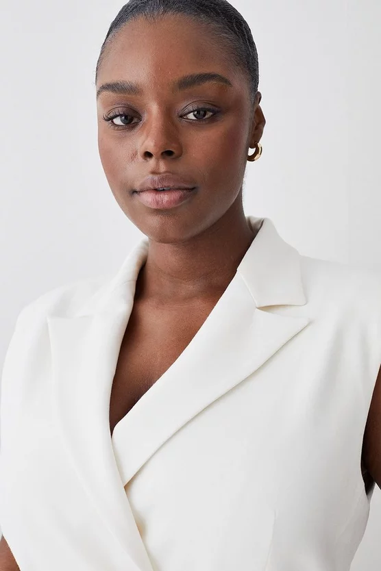 Deals π₯ Karen Millen Plus Size Mono Tailored And Pleat Belted Midi π Dress 𧨠- Image 2