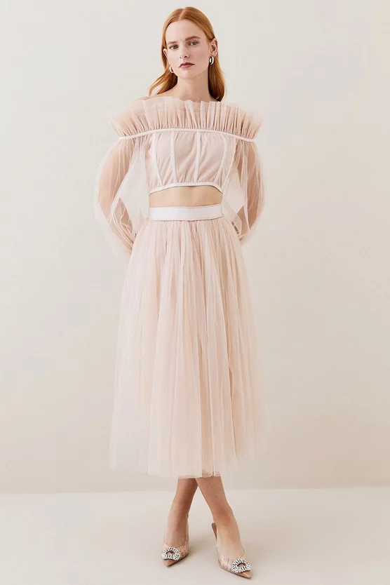 Hot Sale π Karen Millen Lydia Millen Tulle Woven Maxi π Skirt - neutral π - Image 2