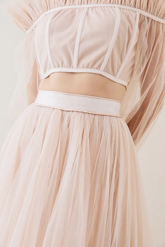 Hot Sale π Karen Millen Lydia Millen Tulle Woven Maxi π Skirt - neutral π - Image 3