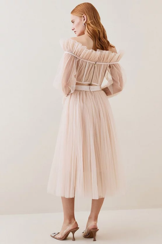Hot Sale π Karen Millen Lydia Millen Tulle Woven Maxi π Skirt - neutral π - Image 4