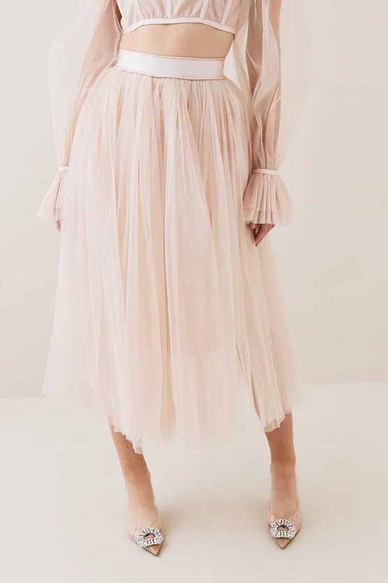 Hot Sale π Karen Millen Lydia Millen Tulle Woven Maxi π Skirt - neutral π - Image 5