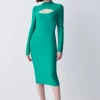 Flash Sale 🔔 Karen Millen Bandage Cut Out Detail Midi 👗 Dress - green 🎁