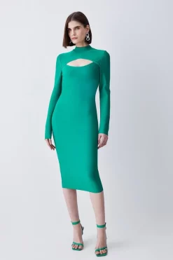 Flash Sale π Karen Millen Bandage Cut Out Detail Midi π Dress - green π