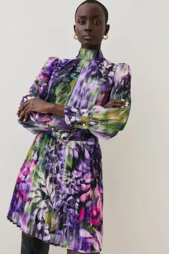 Best deal 🤩 Karen Millen Floral Georgette Woven Mini 👗 Dress 😀