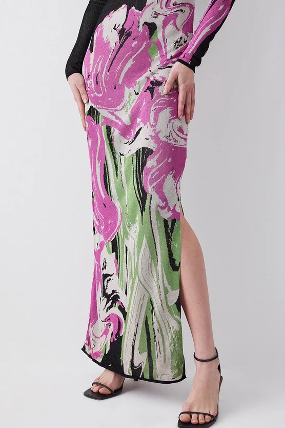 Budget β Karen Millen Optical Jacquard Knitted Maxi Column π Dress - multi β - Image 5