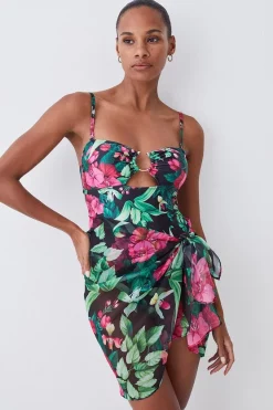 Budget 😍 Karen Millen Beach Tropical Printed Sarong - multi ✔️
