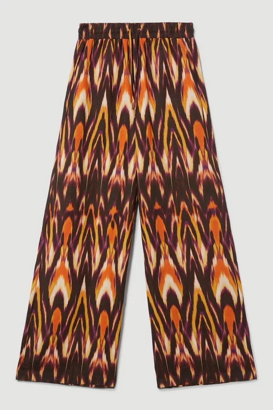 Best reviews of β Karen Millen Ikat Printed Linen Wide Leg Woven Trouser - multi π - Image 4