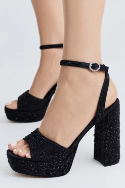 Best reviews of ❤️ Karen Millen Heatseal Detail Diamante Platform ❤️