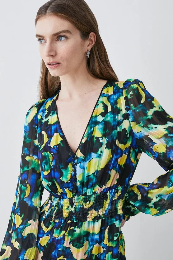 Deals β¨ Karen Millen Abstract V Neck Woven Maxi π Dress - multi π - Image 2