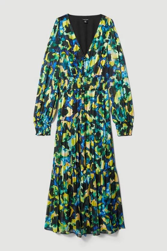 Deals β¨ Karen Millen Abstract V Neck Woven Maxi π Dress - multi π - Image 4