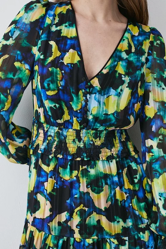 Deals β¨ Karen Millen Abstract V Neck Woven Maxi π Dress - multi π - Image 5