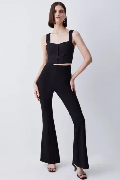 Cheapest 🧨 Karen Millen Top Stitch Satin Woven Top - black 👍