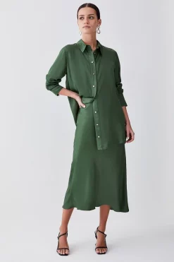 Best reviews of π― Karen Millen Petite Satin Viscose Woven π Skirt - khaki π