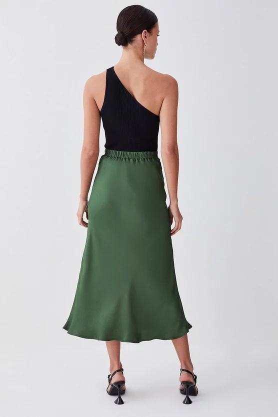 Best reviews of π― Karen Millen Petite Satin Viscose Woven π Skirt - khaki π - Image 3