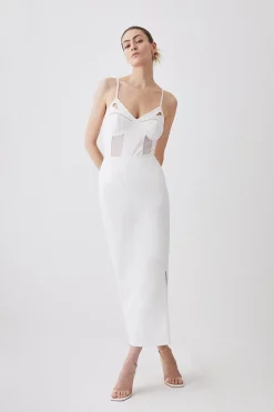 Top 10 π Karen Millen Mesh Cut Out Strappy Sleeveless Bodysuit - white π