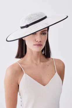 Outlet 👏 Karen Millen Grosgrain Trim Large Disc Fascinator 🥰