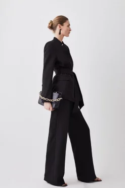 Brand new 🌟 Karen Millen Stretch Cady High Rise Wide Leg Trouser - black ✨