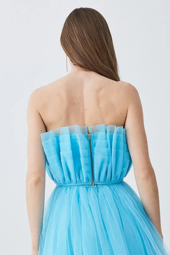 Outlet π Karen Millen Layered Corset Detail Tulle Woven Bardot Top β - Image 3