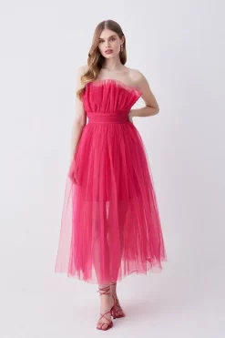 Coupon π Karen Millen Corseted Tulle Woven Midi π Dress π