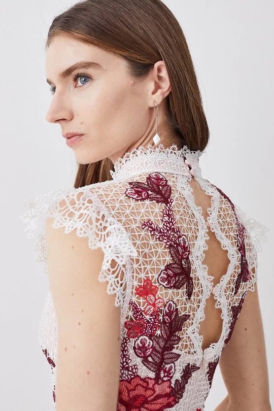 Flash Sale 𧨠Karen Millen Rose Guipure Lace Mini π Dress π - Image 2
