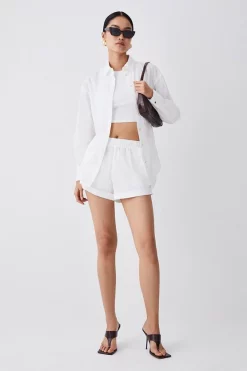 Best reviews of 🌟 Karen Millen Cotton Relaxed Fit Shorts - white ⭐