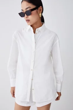 Best deal 🤩 Karen Millen Cotton Button Down 👚 Shirt - white 🔔