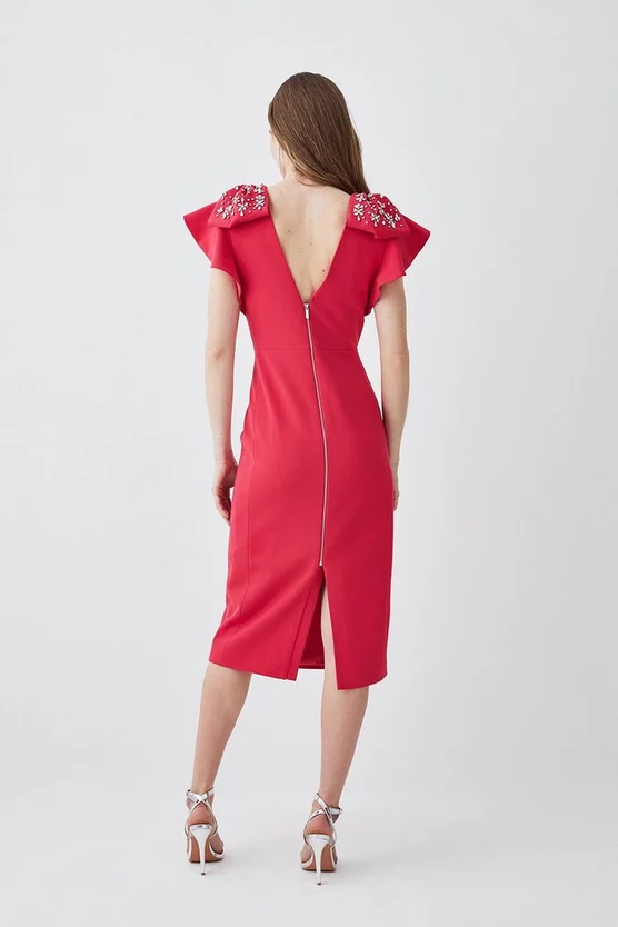 Outlet βοΈ Karen Millen Embellished Stretch Woven Midi π Dress π - Image 3