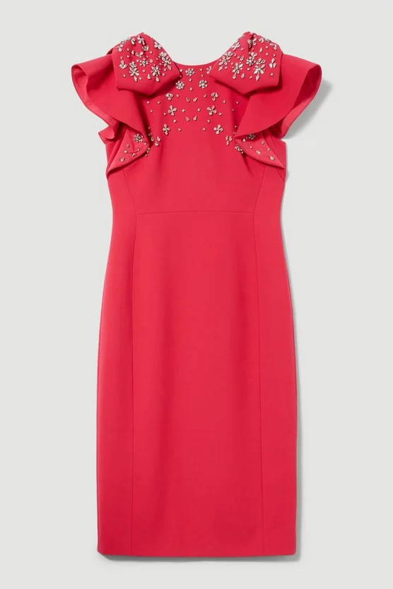 Outlet βοΈ Karen Millen Embellished Stretch Woven Midi π Dress π - Image 4