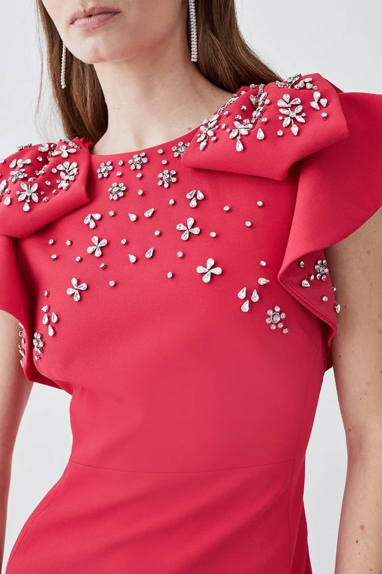 Outlet βοΈ Karen Millen Embellished Stretch Woven Midi π Dress π - Image 5