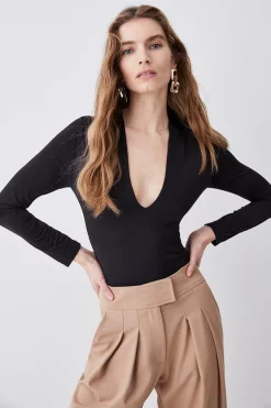 Best Sale 😉 Karen Millen Slinky V Neck Jersey Body 🛒