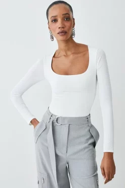 Best reviews of βοΈ Karen Millen Slinky Square Neck Jersey Body - ivory π€©