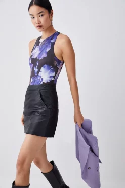 Cheap 🧨 Karen Millen Slinky Racer Print Jersey Body - multi ⭐