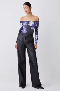 Hot Sale ❤️ Karen Millen Floral Slinky Bardot Jersey Body 💯