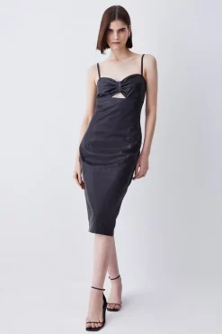Coupon β¨ Karen Millen Leather Bow Midi Pencil Dres π