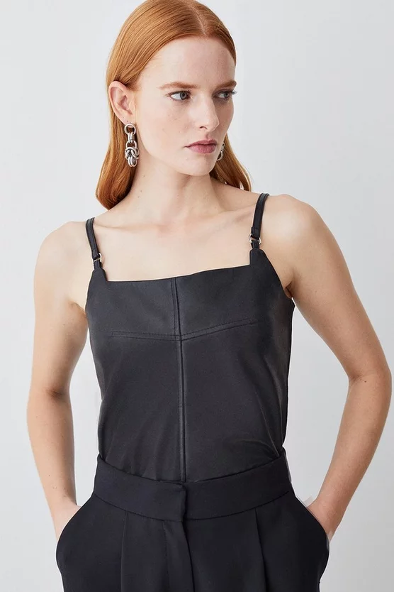 Hot Sale ๐ Karen Millen Leather Strap Cami Top โ