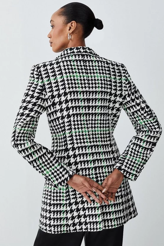 Top 10 ❤️ Karen Millen Italian Wool Mix Check Double Breast Short 🧥 Coat - multi ✨ - Image 3