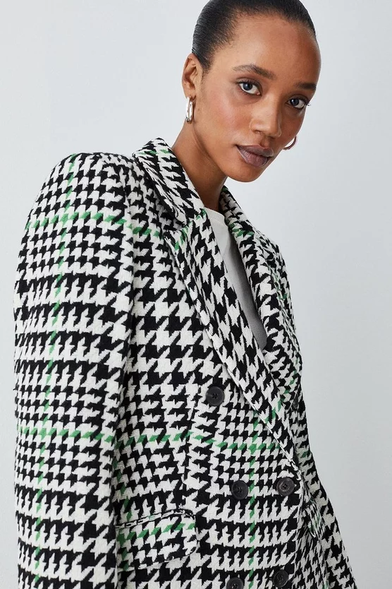Top 10 ❤️ Karen Millen Italian Wool Mix Check Double Breast Short 🧥 Coat - multi ✨ - Image 6