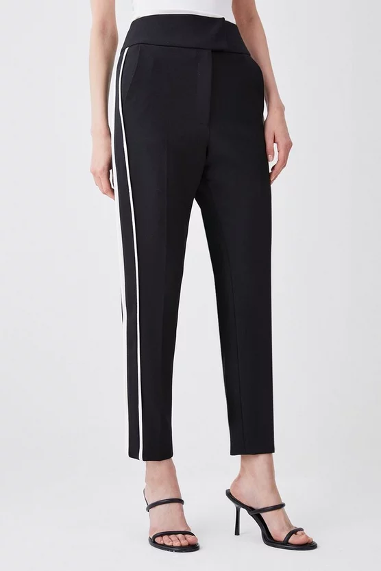 Deals ๐ Karen Millen Compact Stretch Slim Leg Tipped Side Detail Trousers โ - Image 2