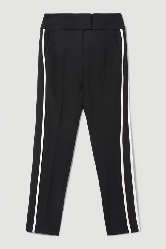 Deals ๐ Karen Millen Compact Stretch Slim Leg Tipped Side Detail Trousers โ - Image 4