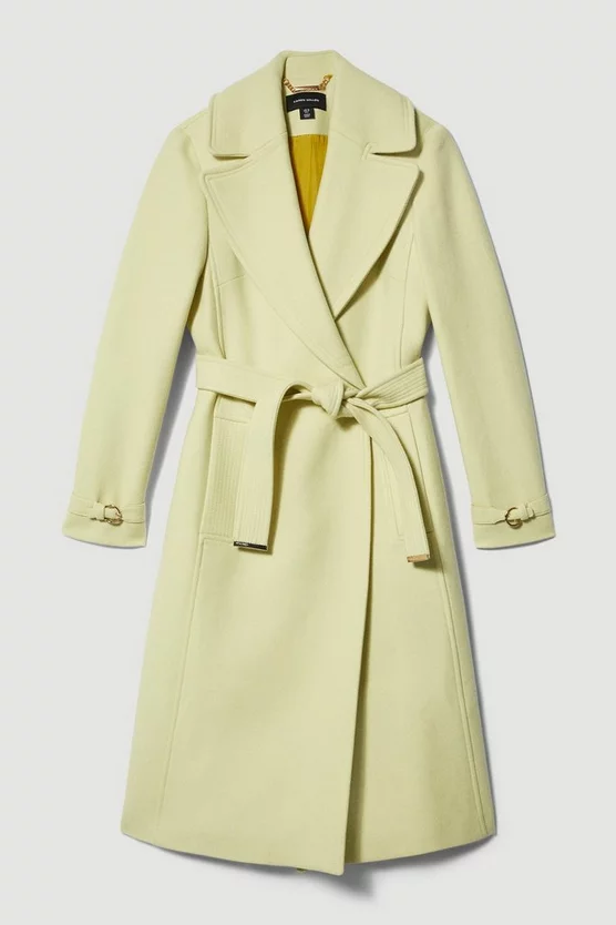 Budget โจ Karen Millen Italian Virgin Wool Belted Collared ๐งฅ Coat ๐ - Image 4