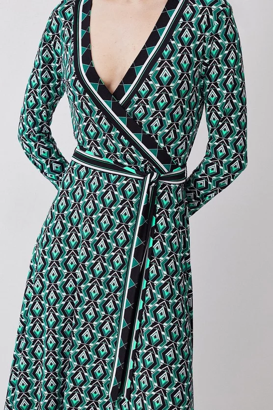 Best reviews of β Karen Millen Self Belt Viscose Blend Long Sleeve Jersey Midi π Dress β - Image 2