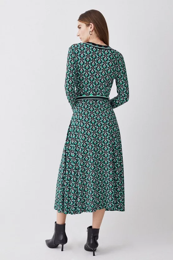 Best reviews of β Karen Millen Self Belt Viscose Blend Long Sleeve Jersey Midi π Dress β - Image 3