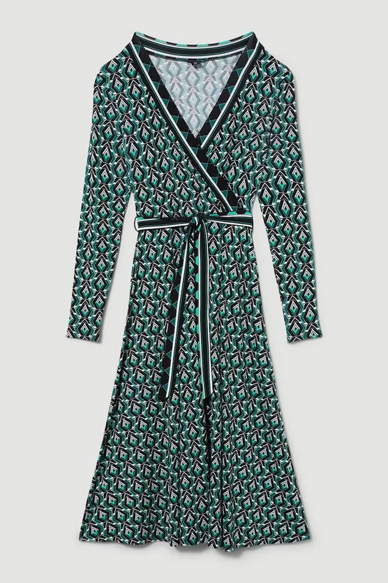 Best reviews of β Karen Millen Self Belt Viscose Blend Long Sleeve Jersey Midi π Dress β - Image 4