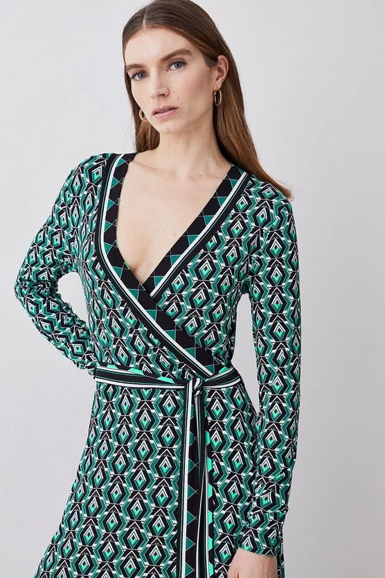 Best reviews of β Karen Millen Self Belt Viscose Blend Long Sleeve Jersey Midi π Dress β - Image 5