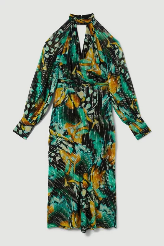 Cheapest β Karen Millen Metallic Iridescent Column Midi π Dress π - Image 4