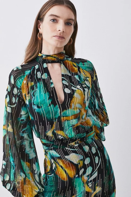 Cheapest β Karen Millen Metallic Iridescent Column Midi π Dress π - Image 5