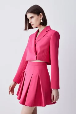 Hot Sale 😍 Karen Millen Tailored Pleated Full Mini 👗 Skirt - pink 🤩